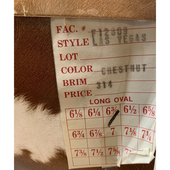 Vintage Resistol Chestnut Brown Las Vegas 5X Beaver Western Hat Sz 6 3/8 Boxed - Picture 11 of 15